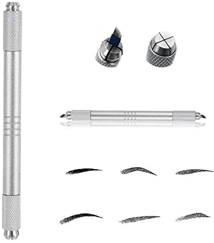 Pinkiou Augenbrauen Microblading Pen Augenbrauen Permanent Color Makeup Tattoo Ausrüstung (Silber)