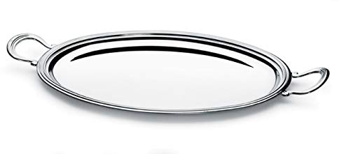 SWEET HOME Vassoio Ovale con Manici, Placcato Argento, Stile Inglese cod.52528 cm 27x17 by Varotto & Co.