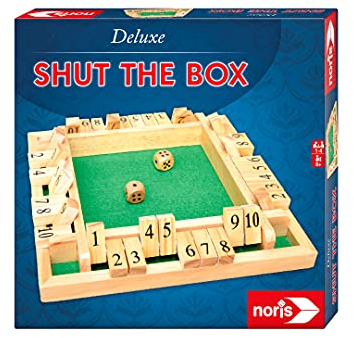 Noris 606108013 Deluxe Shut The Box - Das Beliebte Würfelspiel Aus Holz Für 1 Bis 4 Spieler Ab 8 Jahren