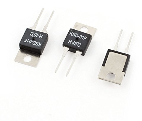 sourcing map Température Contrôle Interrupteur Thermostat KSD-01F AC 220V 1A 45°C NO 3Pcs