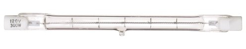 Satco S1926 500 Watt 9500 Lumens T3 Halogen Double Ended R7S Base 130 Volt Clear 118mm Light Bulb, Dimmable Warm White
