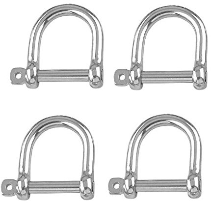 Versandbox24 4 Stück Rundschäkel 6 mm Edelstahl A4 Weite Form Schäkel