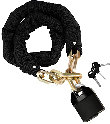 Belle Vous Motorrad Schloss Fahrrad E Scooter Schloss 1,2m Lange Kette mit Vorhängeschloss 10mm Dick - Schwerlast Fahrradschloss Diebstahlsicher mit 3 Schlüsseln für Motorräder, Roller, Türen & Tore