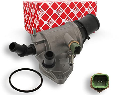 febi bilstein 45540 Thermostatgehäuse mit Temperaturschalter und Dichtung, 1 Stück | Kompatibel mit: ALFA ROMEO 159, 159 Sportwagon, FIAT CROMA, GRANDE PUNTO, SEDICI, OPEL ASTRA H, ASTRA H Caravan, ASTRA H GTC