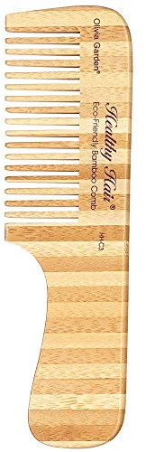 Olivia Garden Bambu Touch Comb – Ekomedveten hårkam i bambu med handtag – för tjockt hår