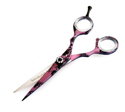 Ciseaux de Coiffure, Ciseaux de Coupe de Cheveux - Lames Ultra Tranchantes pour Réduire les Pointes Fourchues et Favoriser des Cheveux Plus Sains - Motif Attrayant pour un Regard Captivant + Étui