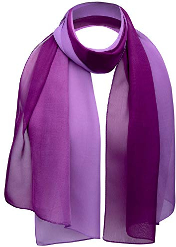 Basic Sense Chiffon Scarf Sheer Soft Plain Neck Wrap for Women Neatly Stitched