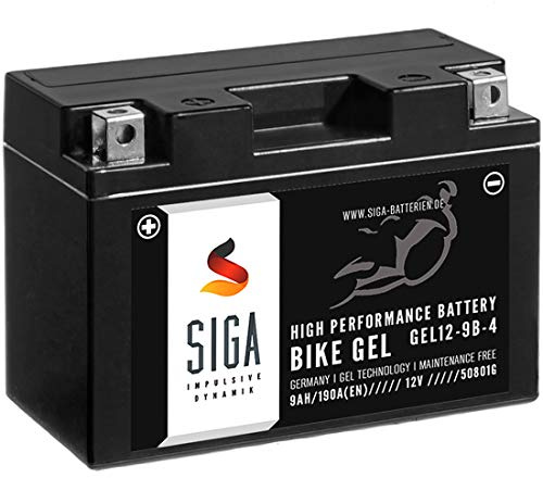 SIGA YT9B-4 GEL Motorradbatterie 12V 9Ah GEL12-9B-4 50801 GT9B-4 YT9B-BS