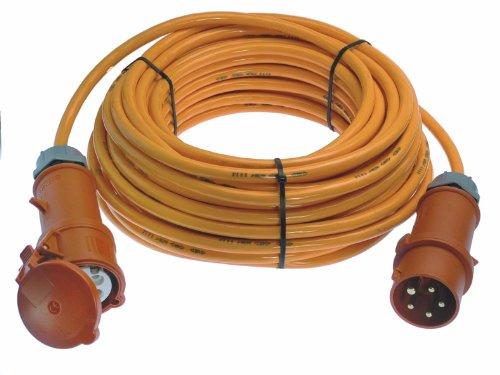 as - Schwabe Starkstrom Verlängerungskabel 10 m H07BQ-F 5G1,5 – 400V, 16A, 6h, ca. 11kW – Für Baustelle, Garten – 5-polige, robuste CEE Verlängerung für Außenbereich – IP44 – Made in Germany, 59510