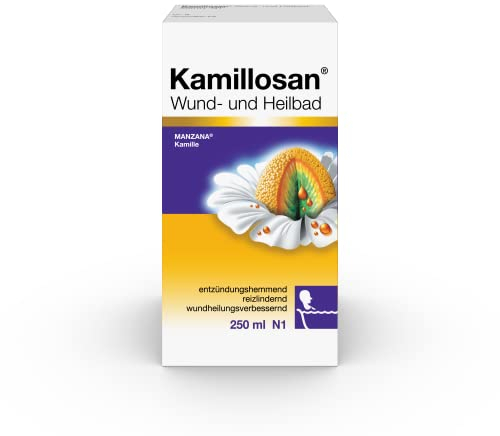 Kamillosan Wund und Heilbad: Kamille-Badezusatz für Sitzbad, gegen Juckreiz, Hämorrhoiden-Beschwerden, Hautentzündungen, 250 ml