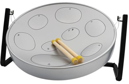Jumbie Jam W1084 Table Top Steel Pan Kit - Beginner Steel Drum-Grey 16-inch