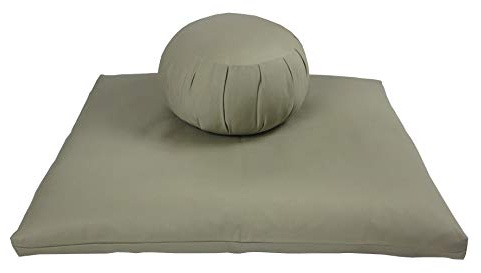 Kapok Zafu and Zabuton Meditation Cushion Set (2pc), Sand