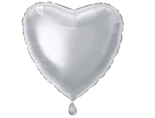 Unique Party Supplies 52952 Hjärtformad folieballong – 45 cm – silver