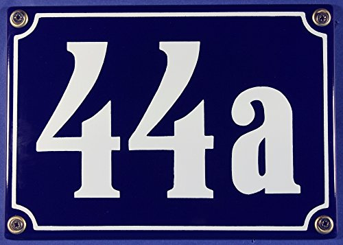 Wetterfestes Emaille Hausnummernschild 3-stellig mit Wunschzahl Wunschtext Buchstaben 18x12 cm