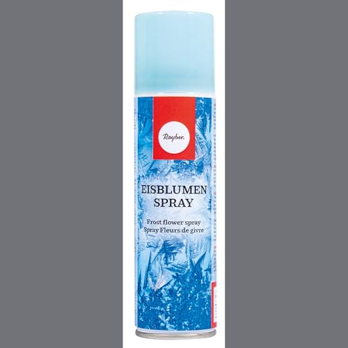 Rayher 3400700 Eisblumenspray, mit Wasser abwaschbar, Dose 150 ml, Eisblumenspray für Fenster, Eiskristalle Deko auf Glas