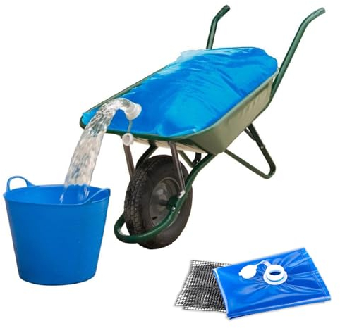 Wasserbehälter - Wassersack - Volumen 80 Liter - Faltbar mit rutschfester Oberfläche - Wasserbehälter für Garten, Camping, Tränke für Tiere, Gartenarbeit - 100x70 cm - Blau