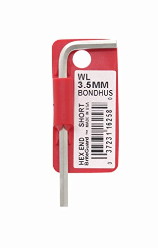 Bondhus 16258 3,5-mm-Spitze Schlüssel Innensechskantschlüssel mit briteguard Finish, markiert und Barcode, kurz Arm