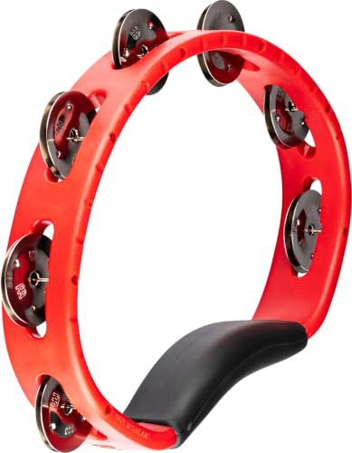 Meinl Hand Held ABS Tambourine HTR, einreihig, red | Tamburin mit 1 Reihe Jingles, mit ergonomischem Griff, ABS Kunststoff und Stahl