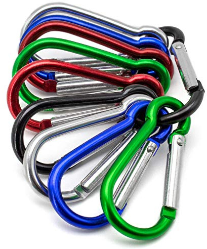 AKORD 10 S Keychain Hiking Camp Spring Snap Clip Carabiner Hook, Multi-Colour