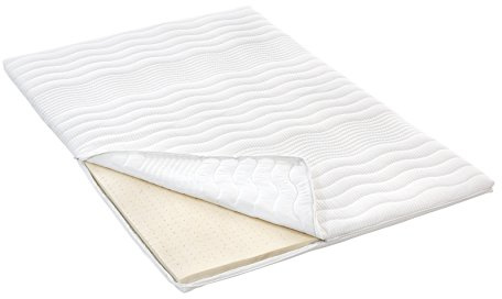 Latex Topper 140 x 200 cm für Boxspringbetten und Matratzen I Gesamthöhe: 6 cm I Matratzenauflage für unbequeme Betten und Doppelbetten I 20% Naturlatex Natürliches Schlafen