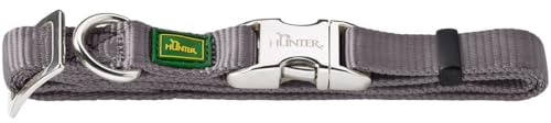 HUNTER VARIO BASIC ALU-STRONG Halsung, Hundehalsband, Nylon, Aluminium Steckverschluss, XL, grau