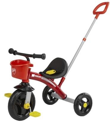 Chicco U-GO 2in1 Kinderdreirad, Dreirad für Mädchen und Jungen mit höhenverstellbarem Griff, Sicherheitsgurt und Ablagekorb, Max 20 kg, Kinderspielzeug ab 18 Monaten bis 5 Jahren, Rot