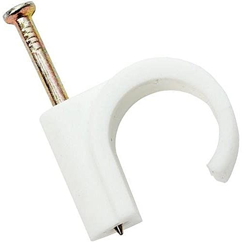 Merriway BH04502 15 mm Rohrclip zum Einnageln, Weiß, 25 Stück