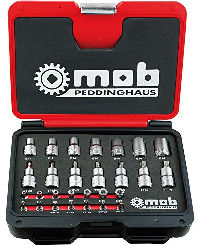 Peddinghaus 9028000000 Coffret de 28 douilles pour Torx (Rouge/noir)
