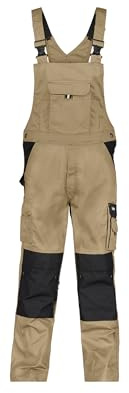DASSY® Versailles Zweifarbige Arbeitslatzhose mit Kniepolstertaschen - Größe 66 - KHAKI/SCHWARZ