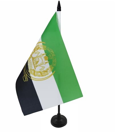 AZ FLAG bordsflagga Afghanistan 2001–2002 21 x 14 cm - liten afghansk kontorsflagga 14 x 21 cm