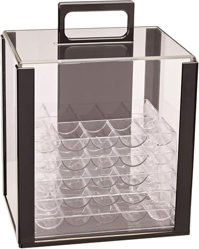 Brybelly Acrylic Poker Chip Carrier (1000-Count) with Chip Trays