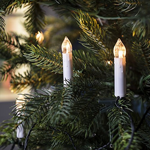 Lights4fun Indoor 20 Warm White LED Christmas Candle Tree Lights with Clips – Connectable 6.3m String Fairy Lights for Christmas Trees, Holiday Decor & Home Decoration
