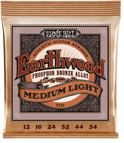 Ernie Ball Earthwood Medium Light Akustik-Gitarrensaiten, Phosphor-Bronze, Stärke 12–54