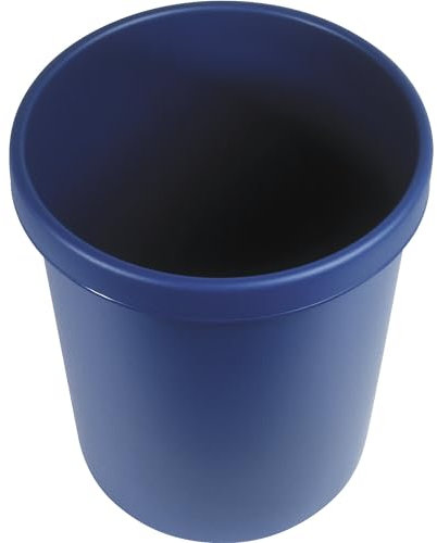 HELIT Corbeille à papier en plastique, rond, 30 litres, bleu