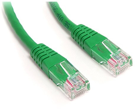 StarTech Cat5e Ethernet Cable - 1 ft - Green - Patch Cable - Molded Cat5e Cable - Short Network Cable - Ethernet Cord - Cat 5e Cable - 1ft (M45PATCH1GN)