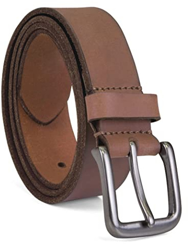 Timberland Men's 35mm Classic Buckle Jean Leather Belts, Brown, 42