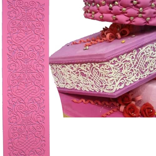 Anyana Essbare Hochzeits-Spitzenkuchen-Silikon-Backmatte Fondant Eindruck Textur Spitze Dekorieren Form Zucker Handwerk Zuckerguss Süßigkeiten Prägung Formen Handwerk