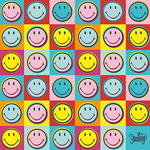 Smiley Pop Art, 40 x 40 cm, Leinwanddruck, Mehrfarbig
