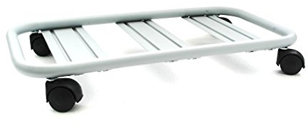 Carrello sottovaso rettangolareprofilo tubolare con ruote cm. 60 ALLUMINIO -