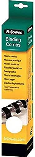 Fellowes A4 8mm Binding Combs for Comb Binding Machine - 21 Ring, 21 - 40 Sheet Binding Capacity - Pack of 25 - White