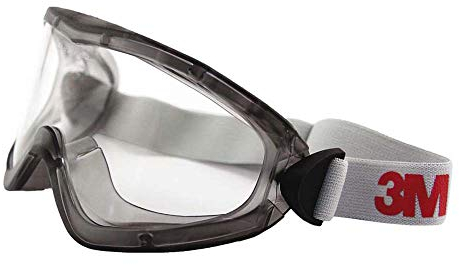 3M Vollsicht-Schutzbrille Serie 2890, indirekte Belüftung, Antikratz-/Anti-Fog-Beschichtung, transparente Polycarbonatscheibe, 2890, Grau
