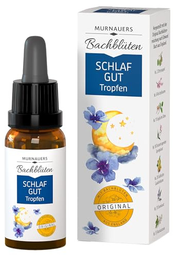 Murnauers Bachblüten Schlaf Gut Tropfen | Ruhe & Entspannung | 20 ml | Ruhe & Entspannung, 7 Original Bachblüten, nach Dr. Edward Bach, Einschlafritual, Tropfen, aus Deutschland