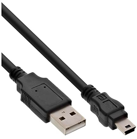 InLine 33107L USB 2.0 Mini-Kabel, USB A Stecker an Mini-B Stecker (5pol.), schwarz, 5m