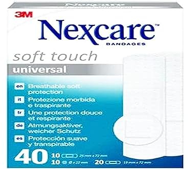 Cerotti Nexcare Universal Soft Touch, Assortiti, confezione da 40 pezzi