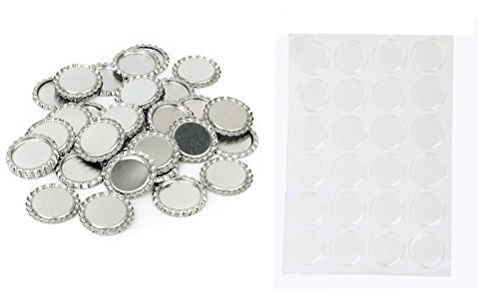 100st Aufkleber Flache Flaschenverschlüsse Flasche Für Diy Silberne Flaschenverschlüsse Abgeflachte Schmücken Eben