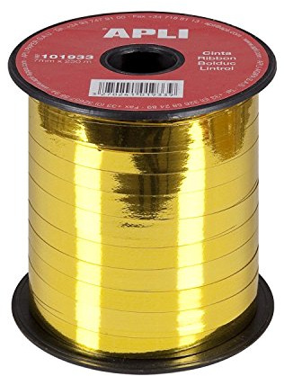 Apli 101933 Geschenkband, Metall, Gold, 7 mm x 250 m