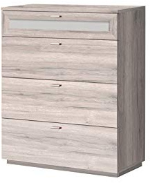 FORTE Nexus Kommode mit 4 Schubladen, Holzwerkstoff, Sandeiche, 37,5 x 98,8 x 79,9 cm