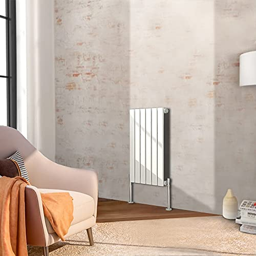 NRG 600x408 mm Gloss White Column Designer Radiator Horizontal Single Flat Panel