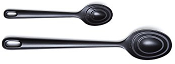 Quirky Portion Mixing & Measurement Baking Spoon, Pack of 2 - Black