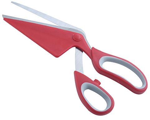 FACKELMANN Pizzaschere und -Heber aus Stahl mit Softgrip-Griff, Silberfarben